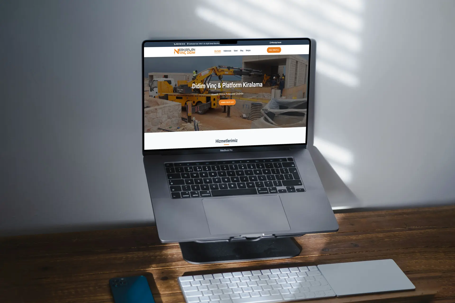 Erkaplan Vinç web sitesi projesi